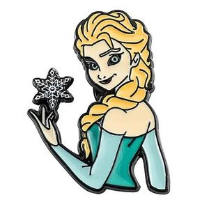 Elsa Enamel Pin Disney Frozen Movie Fan Gift Dark Magic Ice Princess Brooch